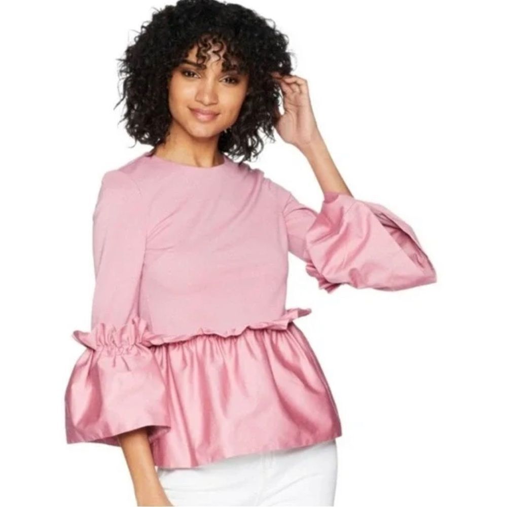 Ted Baker Pink Ruffle Trim Tunic